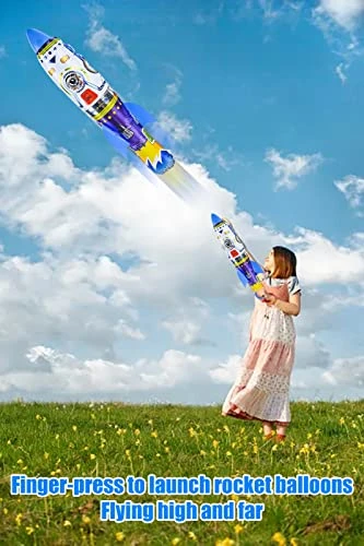 TOPRADE Rocket Balloon Launcher 2pcs, Finger-Press-To-Launch Rocket Balloons, Pop-Up Rocket Flying Toys Outdoor Sport For Adults And Kids, Excellent For Parties And Gifts (Rocket Balloon Launcher) 4 TOPRADE Rocket Balloon Launcher 2pcs, Finger-Press-To-Launch Rocket Balloons, Pop-Up Rocket Flying Toys Outdoor Sport For Adults And Kids, Excellent For Parties And Gifts (Rocket Balloon Launcher) - Image 2