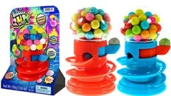 JA-RU Spiral Gumball Machine Toys (2 Gumball Machines) Classic Plastic Coin Bank Safe For Kids. Candy & Bubble Gum Dispenser Vending Machine Toy. Vintage Retro Toys. Party Favor. Plus Sticker 6715-2s