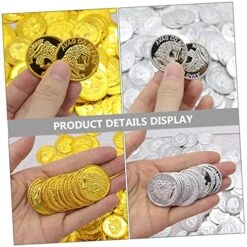 TOYANDONA Pirate Treasure Pirate Accessories 200pcs Pirate Gold Coin Vintage Toys Kids Party Props Treasure Box Accessories Child Treasure Plastic Pirate Pirate Toys Play -Folkmanis Toys Shop 512dG78SrSL