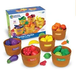 Learning Resources Farmer’s Market Color Sorting Set - 30 Pieces Age 18+ Months Toddler Learning Toys, Sorting Toys For Kids, Daycare Toys,Back To School