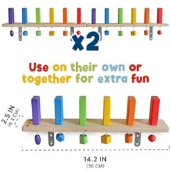 MEAVIA Wooden Falling Domino Wall (Pack Of 2); Colorful Toppling Domino Blocks For Kids 12 MEAVIA Wooden Falling Domino Wall (Pack Of 2); Colorful Toppling Domino Blocks For Kids -Folkmanis Toys Shop 512qODwlXBL