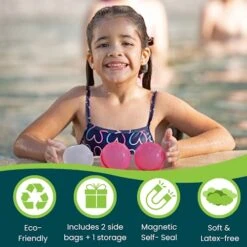COLETA Reusable Water Balloons 6 PCS, Includes 2 Side Bags And 1 Storage Bag | Quick Fill, Self-Sealing Refillable Water Splash Ball | Pool Beach Toys, Outdoor Activities Summer Games, Magnets Sealed 9 COLETA Reusable Water Balloons 6 PCS, Includes 2 Side Bags And 1 Storage Bag | Quick Fill, Self-Sealing Refillable Water Splash Ball | Pool Beach Toys, Outdoor Activities Summer Games, Magnets Sealed -Folkmanis Toys Shop 512uLXIlNML