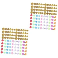 SAFIGLE 600 Pcs Coin Props Stuffed Toys Pirate Accessories Toy For Toddler Pirate Party Favors Pirate Favor Toy Pirate Toys Plastic Golden Coins Gemstones Game Coins Gem