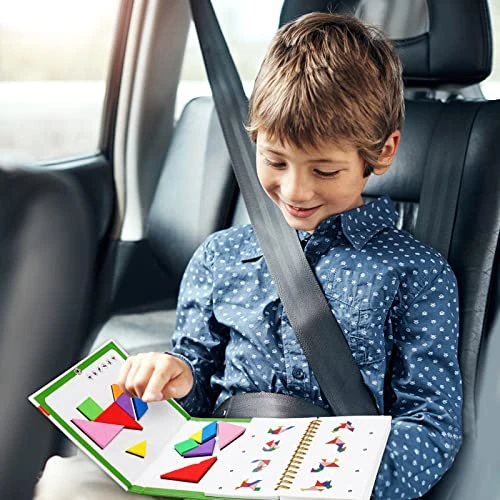 Travel Tangram Puzzle Car Game Magnetic Pattern Blocks Road Airplane Trip Essentials Activities Montessori Educational Toys Brain Teasers Book For Age 4-8 Kids Boys Girls Toddler (368 Solution) 9 Travel Tangram Puzzle Car Game Magnetic Pattern Blocks Road Airplane Trip Essentials Activities Montessori Educational Toys Brain Teasers Book For Age 4-8 Kids Boys Girls Toddler (368 Solution) - Image 7