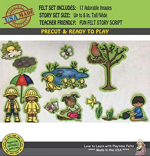 Spring Time Fun Felt Set By Playtime Felts | 16 PRECUT & READY TO PLAY Felt Figures For Flannel Board Teaching For Toddlers, Preschoolers And Kindergarten - ADORABLE Felt Characters 6 Spring Time Fun Felt Set By Playtime Felts | 16 PRECUT & READY TO PLAY Felt Figures For Flannel Board Teaching For Toddlers, Preschoolers And Kindergarten - ADORABLE Felt Characters - Image 4