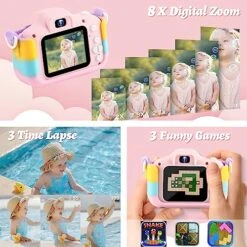 Milerong Kids Camera For Girls Age 4 5 6 7 8 9 10 11 12 Kids Toys Digital Camera Christmas Birthday Toys Gifts For Kids Toddlers Selfie Camera With 32GB SD Card【Rainbow Cat】 -Folkmanis Toys Shop 513EmcuFYJL