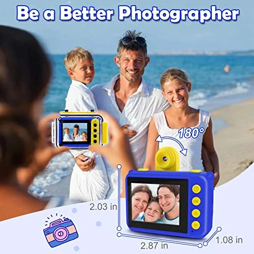 GKTZ Camera For Kids, 180 Rotatable Kids Action Waterproof Camera, 1080P HD Underwater Sport Outside Camera, Children Birthday Toys For 3-12 Years Old Girls Boys With SD Card 32GB 6 GKTZ Camera For Kids, 180 Rotatable Kids Action Waterproof Camera, 1080P HD Underwater Sport Outside Camera, Children Birthday Toys For 3-12 Years Old Girls Boys With SD Card 32GB - Image 4