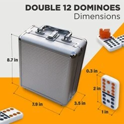 Queensell Mexican Train Dominoes Set For Adults With Wooden Hub, Tile Board Game - Dominos Set For Classic Board Games - Double 12 Dominoes Set For Family Games (Double 12) 12 Queensell Mexican Train Dominoes Set For Adults With Wooden Hub, Tile Board Game - Dominos Set For Classic Board Games - Double 12 Dominoes Set For Family Games (Double 12) -Folkmanis Toys Shop 513IAXT55bL
