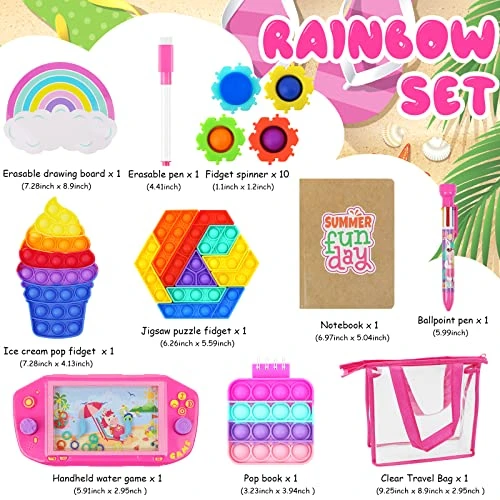 QTOP Fidget Toys Set,10 Pack Fidget Toys, Sensory Toys, Erasable Board Toys, Water Games And Puzzles, Activities Toy For Boys And Girls 4 5 6 7 8 Years - Learning Gift For Trip (Rainbow) 4 QTOP Fidget Toys Set,10 Pack Fidget Toys, Sensory Toys, Erasable Board Toys, Water Games And Puzzles, Activities Toy For Boys And Girls 4 5 6 7 8 Years - Learning Gift For Trip (Rainbow) - Image 2