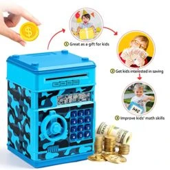 Piggy Bank For Boys Girls, Vcertcpl ATM Coin Bank Money Saving Box With Password, Kids Safe Money Jar With Auto Grab Bill Slot, Birthday Gifts Toys Bank For 6 7 8 9 10 11 12 Year Old Girls Boys -Folkmanis Toys Shop 513QV3d2ZSL