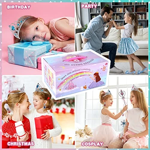 Princess Dress Up Shoes And Jewelry Boutique, Princess Role Play Set Incl Cloak,Color Skirts,Shoes,Crowns,Bags, Princess Accessories, Gifts Toys For Age 3 4 5 6 Years Old Girls Toddlers 4 Princess Dress Up Shoes And Jewelry Boutique, Princess Role Play Set Incl Cloak,Color Skirts,Shoes,Crowns,Bags, Princess Accessories, Gifts Toys For Age 3 4 5 6 Years Old Girls Toddlers - Image 2