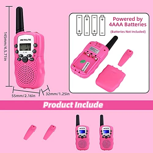 Retevis RT628 Kids Walkie Talkies 22 Channel With RT-388 Walkie Talkies For Girls 2 Way Radio Bundle(4 Pack) 6 Retevis RT628 Kids Walkie Talkies 22 Channel With RT-388 Walkie Talkies For Girls 2 Way Radio Bundle(4 Pack) - Image 4