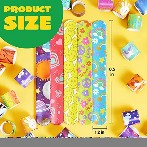JOYIN 288 Pcs Slap Bracelets Party Favors - 36 Designs With Cute And Colorful Themes - Perfect For Kids Easter Party Favors, Valentine Classroom Prizes Exchanging Gifts 8 JOYIN 288 Pcs Slap Bracelets Party Favors - 36 Designs With Cute And Colorful Themes - Perfect For Kids Easter Party Favors, Valentine Classroom Prizes Exchanging Gifts - Image 6