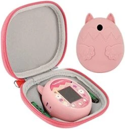 Qiteyz Portable Mini Toy Carrying Storage Case,Silicone Cover Case Compatible With Tamagotchi Pix Virtual Pet - 2 In 1(Case Only) (Pink) -Folkmanis Toys Shop 513Zvmt7XGL. AC