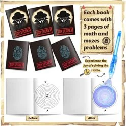 GIFTINBOX Invisible Ink Pens With UV Light For Kids, Spy Pen Party Favors For Kids 8-12, 12Pack Invisible Ink Pen And Notebook, UV Pen For Secret Message Escape Room Birthday Party Favors For Kids 4-8 13 GIFTINBOX Invisible Ink Pens With UV Light For Kids, Spy Pen Party Favors For Kids 8-12, 12Pack Invisible Ink Pen And Notebook, UV Pen For Secret Message Escape Room Birthday Party Favors For Kids 4-8 -Folkmanis Toys Shop 513bRVtbgLL