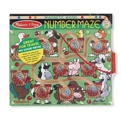 Melissa & Doug Magnetic Wand Number Maze - Wooden Puzzle Activity - Learning Toys, Travel Activities For Kids, Magnetic Maze For Toddlers And Kids Ages 3+ -Folkmanis Toys Shop 513cWAFOOTL