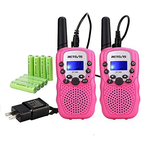 Retevis RT-388 Kids Walkie Talkies Rechargeable, Gifts For 5-13 Year Old Girls Boys, Walkie Talkie With Charging Cable Batteries, 22 CH, Flashlight, Family Holiday Outdoor Camping(Pink,2 Pack) 3 Retevis RT-388 Kids Walkie Talkies Rechargeable, Gifts For 5-13 Year Old Girls Boys, Walkie Talkie With Charging Cable Batteries, 22 CH, Flashlight, Family Holiday Outdoor Camping(Pink,2 Pack)