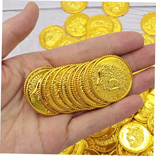 GANAZONO 200pcs Christmas Coins Pirate Toys Plastic Coins Commemorative Coin Feng Shui Coins Coin Toy Game Props Plastic Private Playset Pirate Coins Apparel Photo Plastic Coin Pirate Toy 6 GANAZONO 200pcs Christmas Coins Pirate Toys Plastic Coins Commemorative Coin Feng Shui Coins Coin Toy Game Props Plastic Private Playset Pirate Coins Apparel Photo Plastic Coin Pirate Toy - Image 4