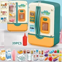 Children'S Refrigerator Toys, 1 Set Of Refrigerator Toys With Food Models Novelty Plastic Role Play Spray Function, Boys And Girls' Games Kitchen Sets With Kitchen Toys Accessories Green One Size 8 Children'S Refrigerator Toys, 1 Set Of Refrigerator Toys With Food Models Novelty Plastic Role Play Spray Function, Boys And Girls' Games Kitchen Sets With Kitchen Toys Accessories Green One Size -Folkmanis Toys Shop 513iXbsOHRL