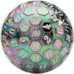 Wiz Dice - Orb Of Predestined Fate - 100 Sided Metal Dice For Tabletop RPG Adventure Games - D100 Polyhedral Dice, Suitable For Dungeons And Dragons And Dice Games Alike - 1.75" - Ancient Silver -Folkmanis Toys Shop 513jf1AbW3L. AC