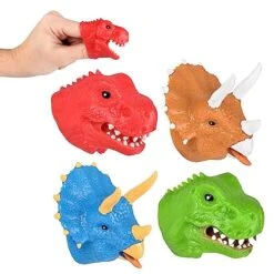 Set Of 4 Stretchy Dinosaur Finger Puppets – Forest & Twelfth 2.5” Finger Puppets For Kids, Fun Interactive Finger Toys For Ages 3+, Perfect For Imaginative Fun And Storytelling (4 Pack)