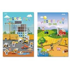 Magnetic Playboard Construntion Site And Farm