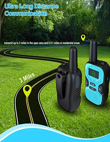 Walkie Talkies For Kids Rechargeable 2 Pack: Walkie-Talkies For Kids - Walky Talky For Kids - Long Range Outdoor, Hiking, Camping Toys For 3-12 Year Old Girls Boys Gifts Christmas Games 4 Walkie Talkies For Kids Rechargeable 2 Pack: Walkie-Talkies For Kids - Walky Talky For Kids - Long Range Outdoor, Hiking, Camping Toys For 3-12 Year Old Girls Boys Gifts Christmas Games - Image 2
