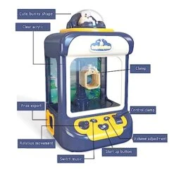 Kid Claw Machine, Arcade Game Candy Grabber Machine With 20 Dolls And 60 S Countdown, Cool Music Lighting And 2 Kinds Power Supply Modes, 360° Grabbing Ignite Atmosphere, For Gifting -Folkmanis Toys Shop 513u5actGZL