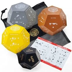 Exercise Dice - Personal Gym Trainer Workout Dice - Fitness Dice For Adults - Fun Exercise Games For HIIT, Cardio - Home Workouts Equipment And Accessories - Workout Gifts For Women And Men -Folkmanis Toys Shop 5143ZEoUETL