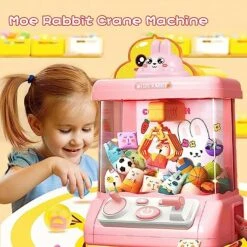 Mini Claw Machine – Feature LED Lights Adjustable Sounds Loud Sound Effects Claw Machine Arcade Game Toy Vending Machine With10Dolls，10 Twisted Egg，USB Cable ，Best Gift -Folkmanis Toys Shop 51457rLpc1L