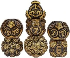 IUSTIDIE Metal Dice Set D&D, 7-Die DND Dice Metal Gear Dice With Dice Gift Bag For DND Dungeons And Dragons Role Playing Games (Red Copper Blue) -Folkmanis Toys Shop 5146GUKtKvL. AC