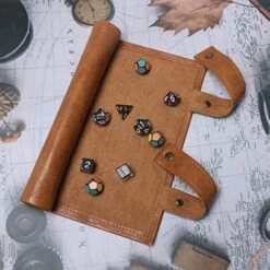 Dice Mat With Storage, 2 In 1 PVC Leather Dice Rolling Tray, Portable DND Dice Game Accessory, Brown 15 Dice Mat With Storage, 2 In 1 PVC Leather Dice Rolling Tray, Portable DND Dice Game Accessory, Brown -Folkmanis Toys Shop 514D6a5Hm5L
