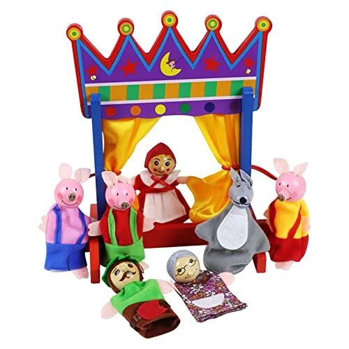 TOOYFUL Mini Puppet Stand Set Entertainment Toys Decorations Wooden Plush Doll Gifts Finger Puppets For Role Play Games Bookshelf Holiday Parties 3 TOOYFUL Mini Puppet Stand Set Entertainment Toys Decorations Wooden Plush Doll Gifts Finger Puppets For Role Play Games Bookshelf Holiday Parties