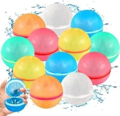 SCUATANBE 12PCS Reusable Magnetic Water Balloons, Self-Sealing Quick Fill Water Bomb Toys For Kids Age 4-8, Refillable Water Splash Balls For Summer Party Pool Outdoor Toys For Kids Ages 8-12 -Folkmanis Toys Shop 514LN0hfsaL. AC