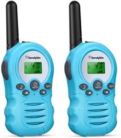 Sorulykin Kids Walkie Talkies 22 Channel, 2 Way Radio Up To 3KM Range Handheld Interphone, Children's Walkie-Talkies For Boys And Girls To Outside Adventure Gear To Camping Hiking Games, Blue 2 Pack -Folkmanis Toys Shop 514ONT5tiuL. AC