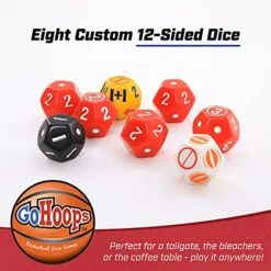 Zobmondo!! GoHoops Basketball Dice Game, Play Basketball Anywhere With Fun, Portable Custom Dice Set For Adults And Kids Ages 6+ -Folkmanis Toys Shop 514PfiqiNoS