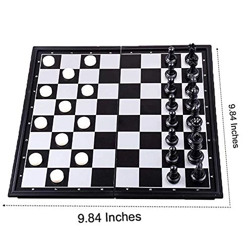 Chess ZCQS Chess Set 9.8 X9.8 Inches 3 In 1 Magnetic Travel Chess Set Checkers Toys Gift Chess Boards Game Set Backgammon Set With Folding Chess Board Educational Toys For Kids And Adults 4 Chess ZCQS Chess Set 9.8 X9.8 Inches 3 In 1 Magnetic Travel Chess Set Checkers Toys Gift Chess Boards Game Set Backgammon Set With Folding Chess Board Educational Toys For Kids And Adults - Image 2