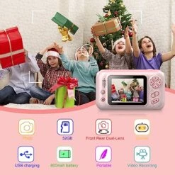 Makolle Kids Camera,Kids Camera For Girls,Kids Digital Camera Kids Video Camera For Vlogging With 32GB SD Card,Toddler Toys Christmas Birthday Gifts For Girls Age 3-9 -Folkmanis Toys Shop 514Tg70FKrL