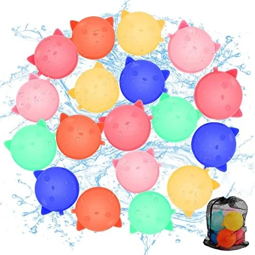GENERIC 18 PCS Reusable Water Balloons Refillable Water Balloons For Kids Silicone WaterBallons Toys With Mesh Bag Quick Fill Summer Water Games Suitable For Outdoor 8 GENERIC 18 PCS Reusable Water Balloons Refillable Water Balloons For Kids Silicone WaterBallons Toys With Mesh Bag Quick Fill Summer Water Games Suitable For Outdoor - Image 6
