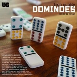 Front Porch Classics | Double 12 Colored Dot Dominoes Set On-The-Go Travel Storage Tin, 2 To 8 Players Ages 8 To 99 -Folkmanis Toys Shop 514ZTnO2kCL