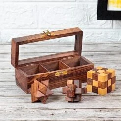 Crocon 3 In 1 Set Wooden Games Brain Teaser Wood Toy Desk Puzzle Educational And Fun Gift Ideas, Handcrafted 3D Brain Teasers For Adults & Kids, Birthday Gift For Kids & Teens -Folkmanis Toys Shop 514ZsyUNlaL. AC