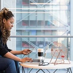 MR CHIPS Professional Steel 11" (Inch) Tall Bingo Cage – Rose Gold Bingo Ball Cage – Bingo Game Cage Only -Folkmanis Toys Shop 514ajGnguhS