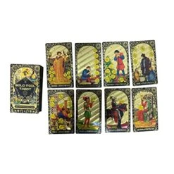 GENERIC MSTICORA Exquisite Gold Foil Tarot Cards,Splendid Classic Tarot Deck， For Beginners & Divination Enthusiasts,78 Gold Foil Cards- Made With PET Material -Folkmanis Toys Shop 514c1ZEwN1L