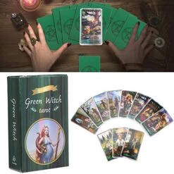 Tarot Cards,Classic Green Witch Visions Hologram Paper Tarot Cards,Portable Family Travel Board Deck Games Guidance Divination Fate Playing Game Cards,for Beginners And Expert Readers (78Pcs) 12 Tarot Cards,Classic Green Witch Visions Hologram Paper Tarot Cards,Portable Family Travel Board Deck Games Guidance Divination Fate Playing Game Cards,for Beginners And Expert Readers (78Pcs) -Folkmanis Toys Shop 514d7YY5SNL