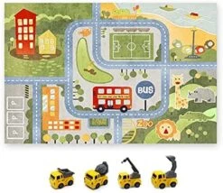 GENERIC Car Rug, Road And Traffic Carpet Non-Slip Multi Color Area Rug For Living Room Bedroom (City 2) -Folkmanis Toys Shop 514dFoCu3NL. AC