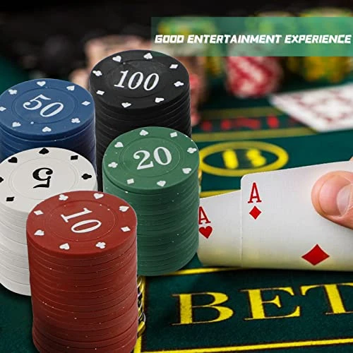 Jobazok Poker Chips Set, 100PCS Poker Chips In Cardboard Box, 11.5g Travel Poker Chips For Texas Holdem Blackjack Gambling 5 Jobazok Poker Chips Set, 100PCS Poker Chips In Cardboard Box, 11.5g Travel Poker Chips For Texas Holdem Blackjack Gambling - Image 3