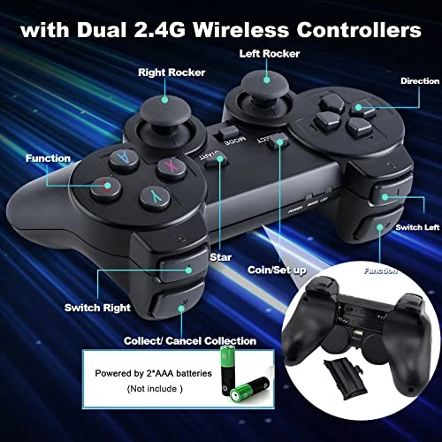 Wireless Retro Game Console,Retro Game Stick,Nostalgia Stick Game,4K HDMI Output,Plug And Play Video Game Stick Built In 10000+ Games,9 Classic Emulators, With Dual 2.4G Wireless Controllers(64G) 4 Wireless Retro Game Console,Retro Game Stick,Nostalgia Stick Game,4K HDMI Output,Plug And Play Video Game Stick Built In 10000+ Games,9 Classic Emulators, With Dual 2.4G Wireless Controllers(64G) - Image 2