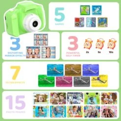 Kids Waterproof Camera, Camera For Kids Underwater Camera Video Camera For Kids For Kids For Toys For 3 12 Year Old Electronics For Kids Video Camera HD 1080P With 32GB SD Card (Green) 10 Kids Waterproof Camera, Camera For Kids Underwater Camera Video Camera For Kids For Kids For Toys For 3 12 Year Old Electronics For Kids Video Camera HD 1080P With 32GB SD Card (Green) -Folkmanis Toys Shop 514i1O8Gg0L