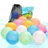 HoPliGhe Reusable Water Balloons For Kids, 12 PCS Refillable Self-sealing Silicone Water Balloons Quick Fill Summer Outdoor Toys Pool Toys Games Balloons With Mesh Bag