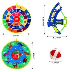 QuRender 29inch Dart Board,1 Sticky Balls Bow And Arrow Launcher,20 Sticky Balls,Toys Gifts For 3 4 5 6 7 8 9 10 11 12 Boys & Girls,Indoor Outdoor Party Sports Play Games Multicolor -Folkmanis Toys Shop 514qurY8NAL